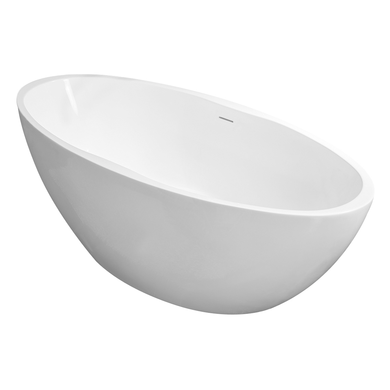Wiesbaden Oval Vrijstaand Ligbad Acryl Mat Wit 170cm